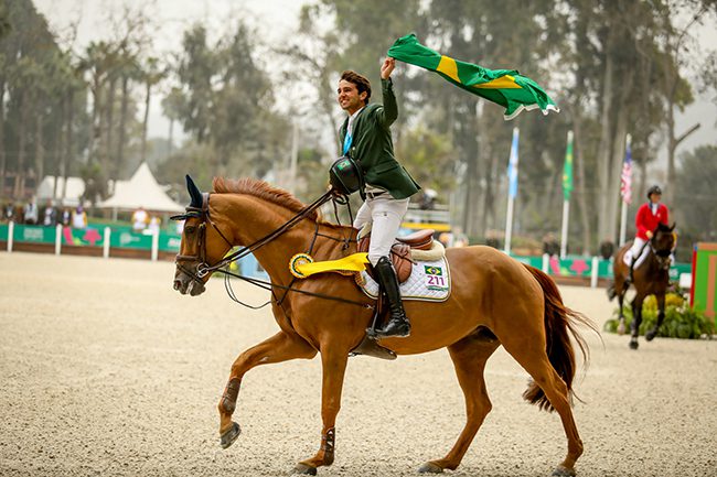 Marlon Zanotelli é o campeão pan-americano de salto em Lima 2019.