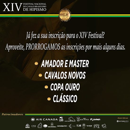XIV Festival Nacional do Cavalo BH tem inscrições prorrogadas até 8/11; amadores e masters concorrem a 4 motos.