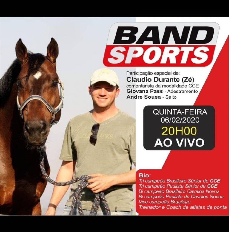 Atletas do hipismo irão falar ao vivo hoje no BANDSPORTS – 20HS.