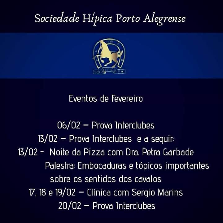 Hípica Porto Alegrense anuncia programação para fevereiro.