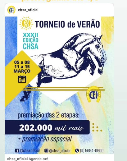 Comunicado CHSA – inscrições prorrogadas para o torneio de verão.