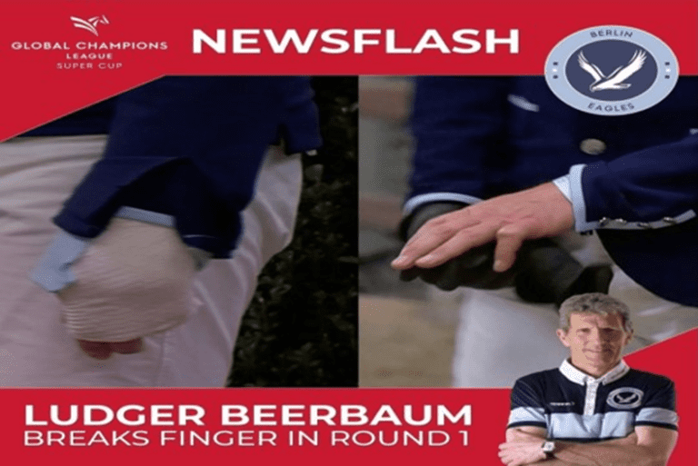 Ludger Beerbaum quebra dedo durante a primeira rodada da Supercopa GCL em Praga