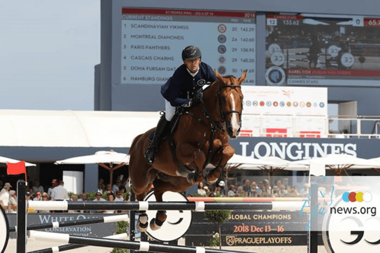 Karel Cox se despede do cavalo do GP Dublin van Overis Z