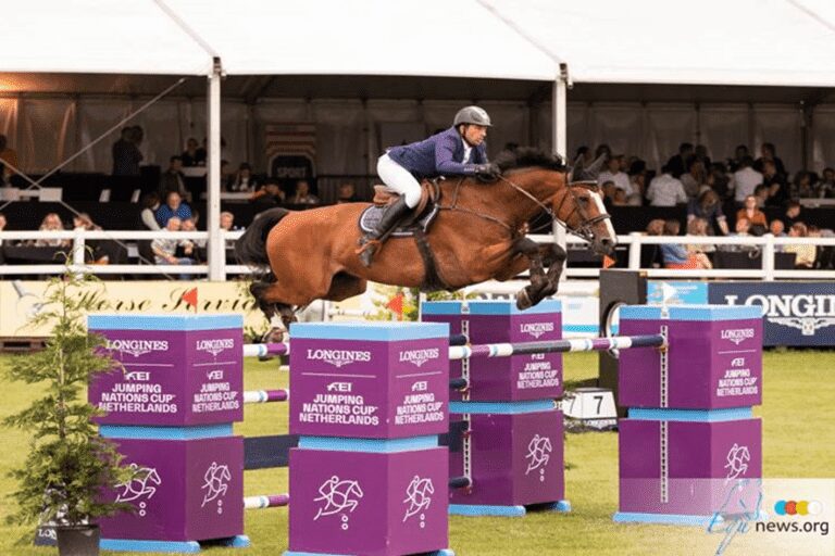 Gilles Dunon em terceiro lugar no CSI4* Grand Prix Wiesbaden