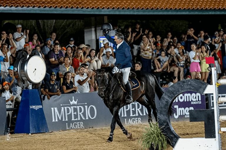 Artemus de Almeida com Dubruc JMen vence GP, a 1.55m, em casa no Haras Agromen