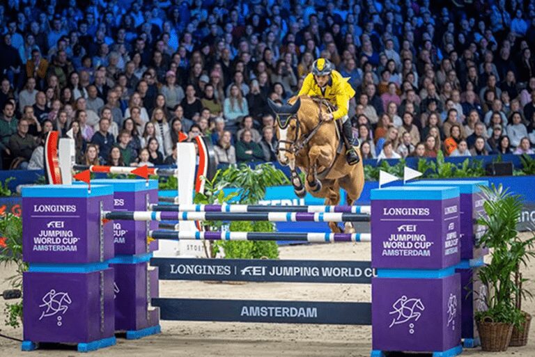 Yuri Mansur montando Vitiki, em plena forma, é bronze em GP5* na Holanda
