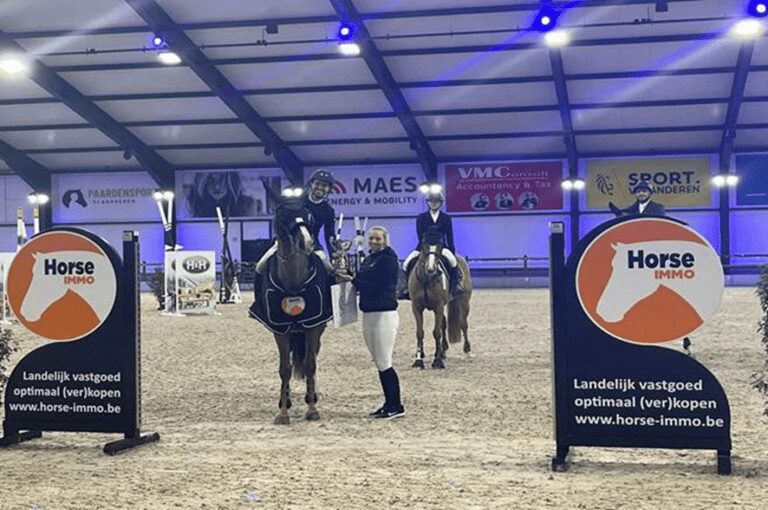 Filippo Ferrantelli e Marijke van Welden marcam no Sportstal Vanderhasselt