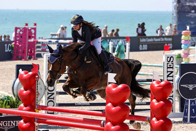 Jovem amazona paulista Luiza Fauvel de Moraes, 12, comemora importantes resultados no Longines Global Champions Tour em Miami
